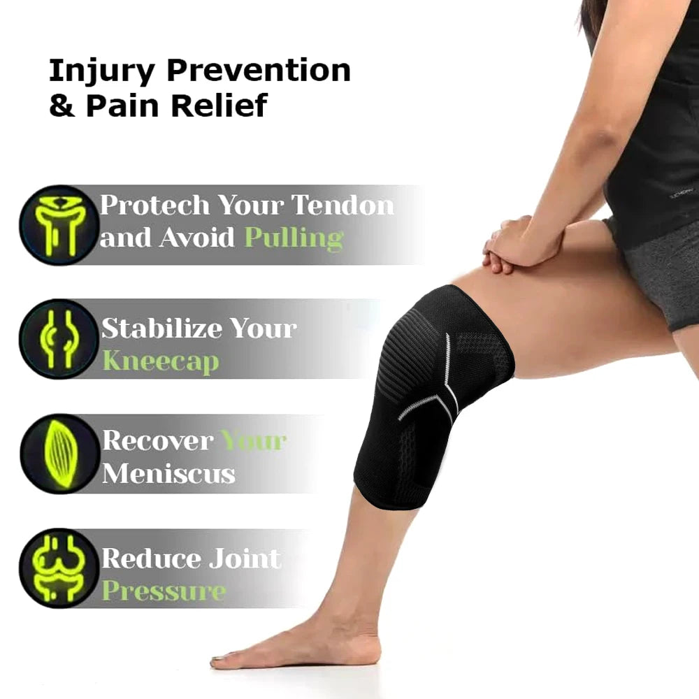 1/2PCS Knee Braces for Knee Pain, Knee Compression Sleeve for Men and Women, Knee Support for Meniscus Tear, Running, Workout