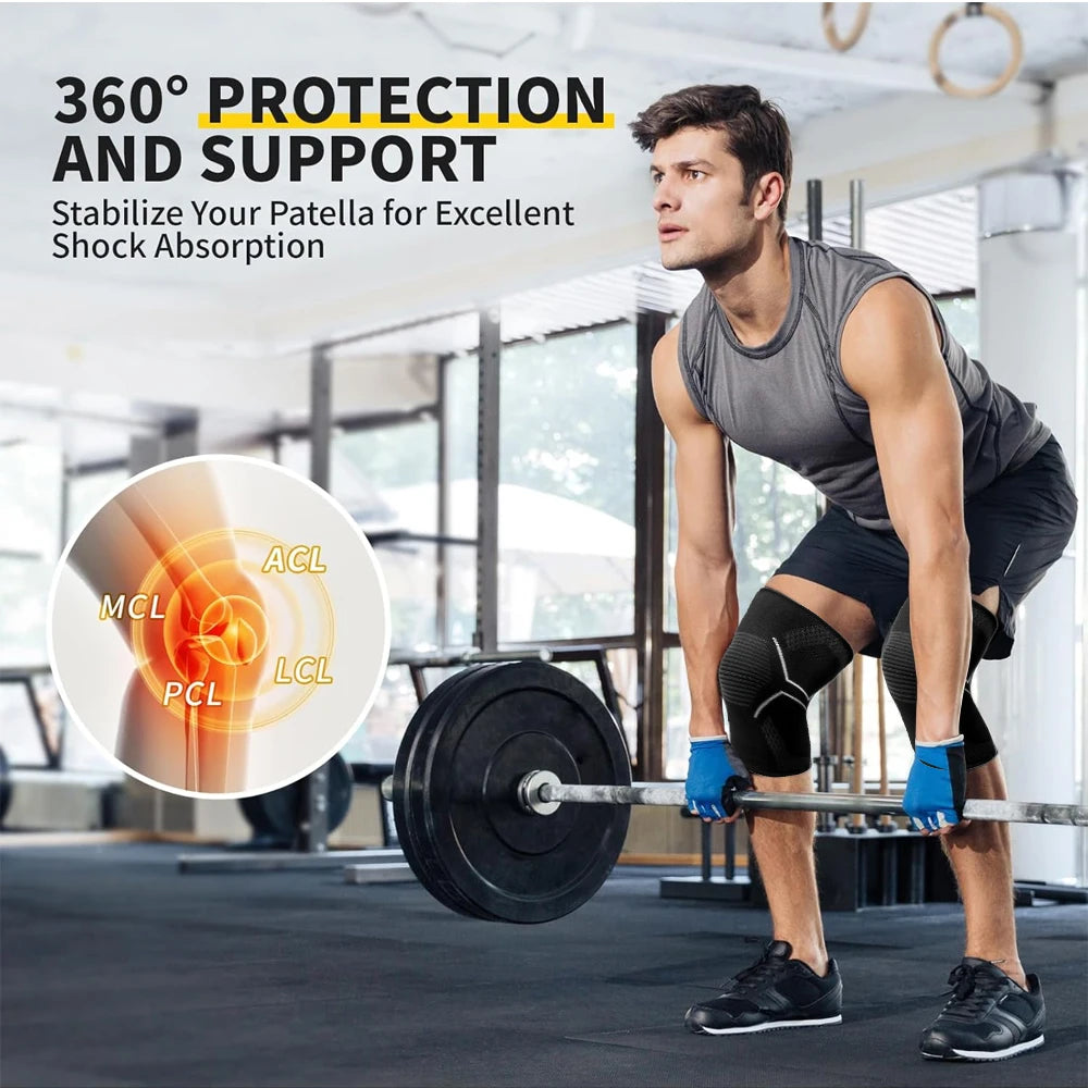 1/2PCS Knee Braces for Knee Pain, Knee Compression Sleeve for Men and Women, Knee Support for Meniscus Tear, Running, Workout