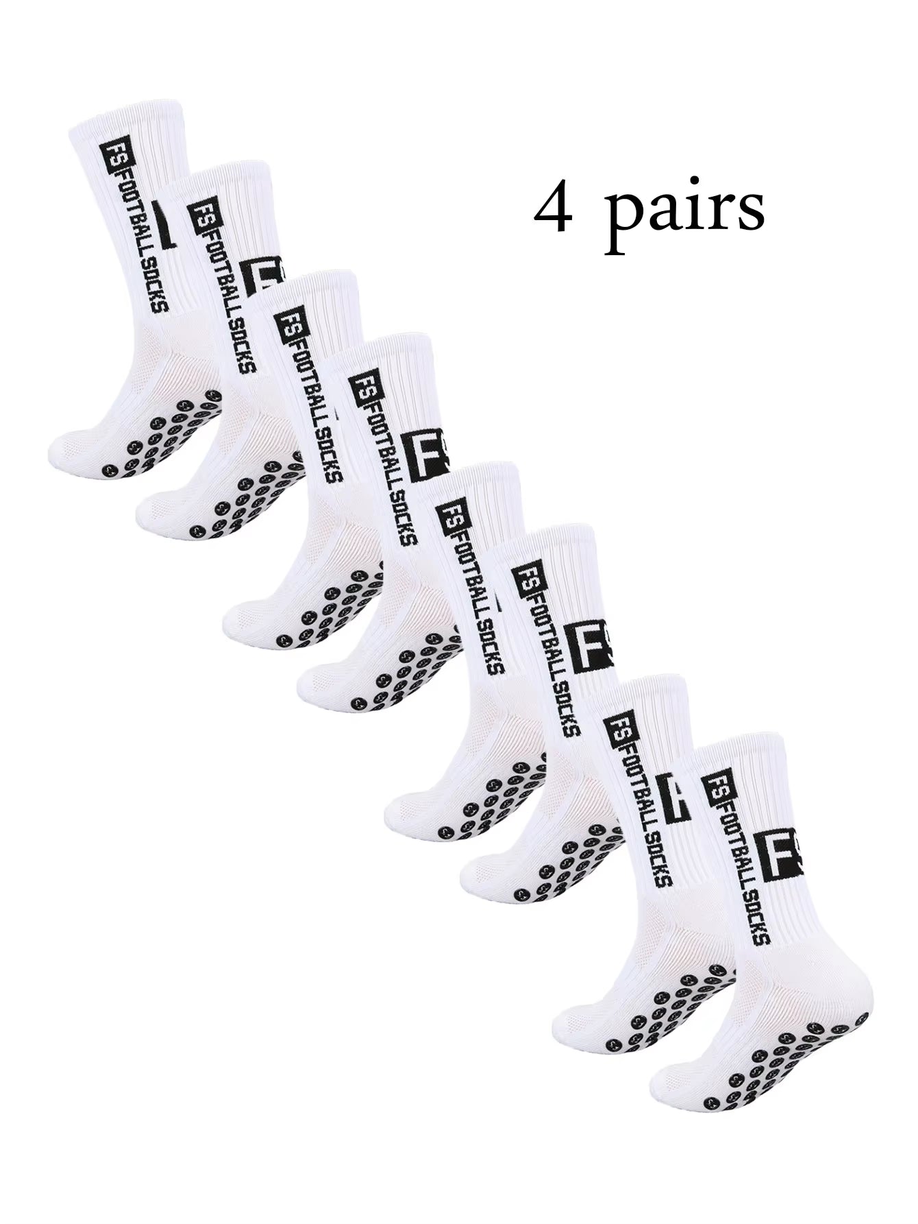 Grip Soccer Socks anti Slip Non Slip Men'S Athletic Socks for Football Basketball Sports, 4 Pair