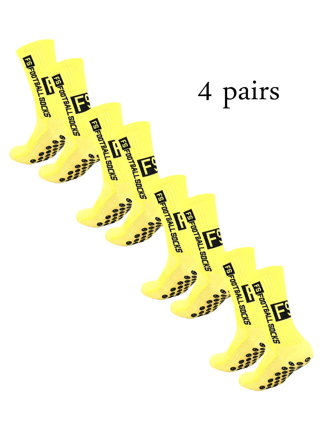 Grip Soccer Socks anti Slip Non Slip Men'S Athletic Socks for Football Basketball Sports, 4 Pair