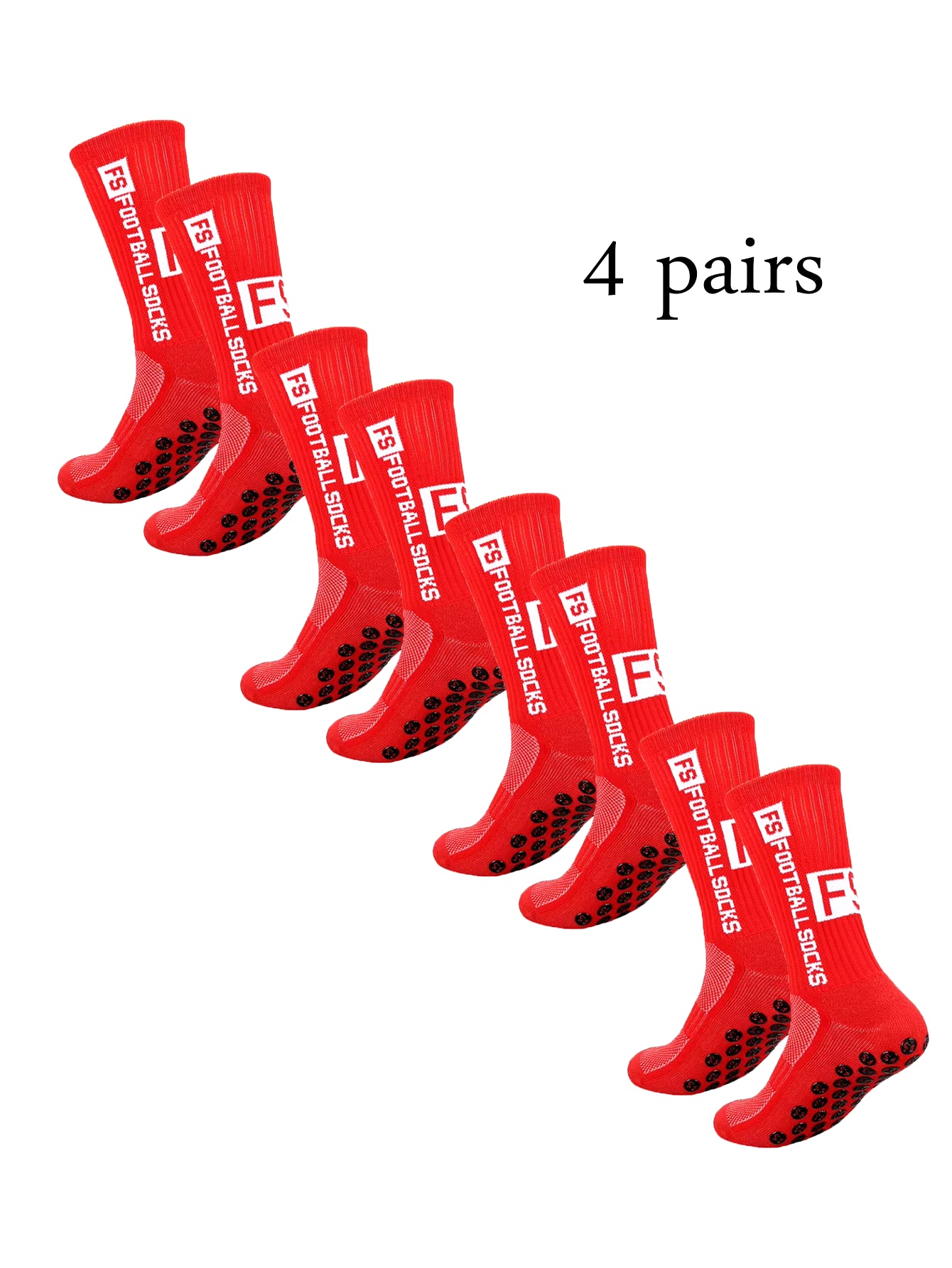 Grip Soccer Socks anti Slip Non Slip Men'S Athletic Socks for Football Basketball Sports, 4 Pair