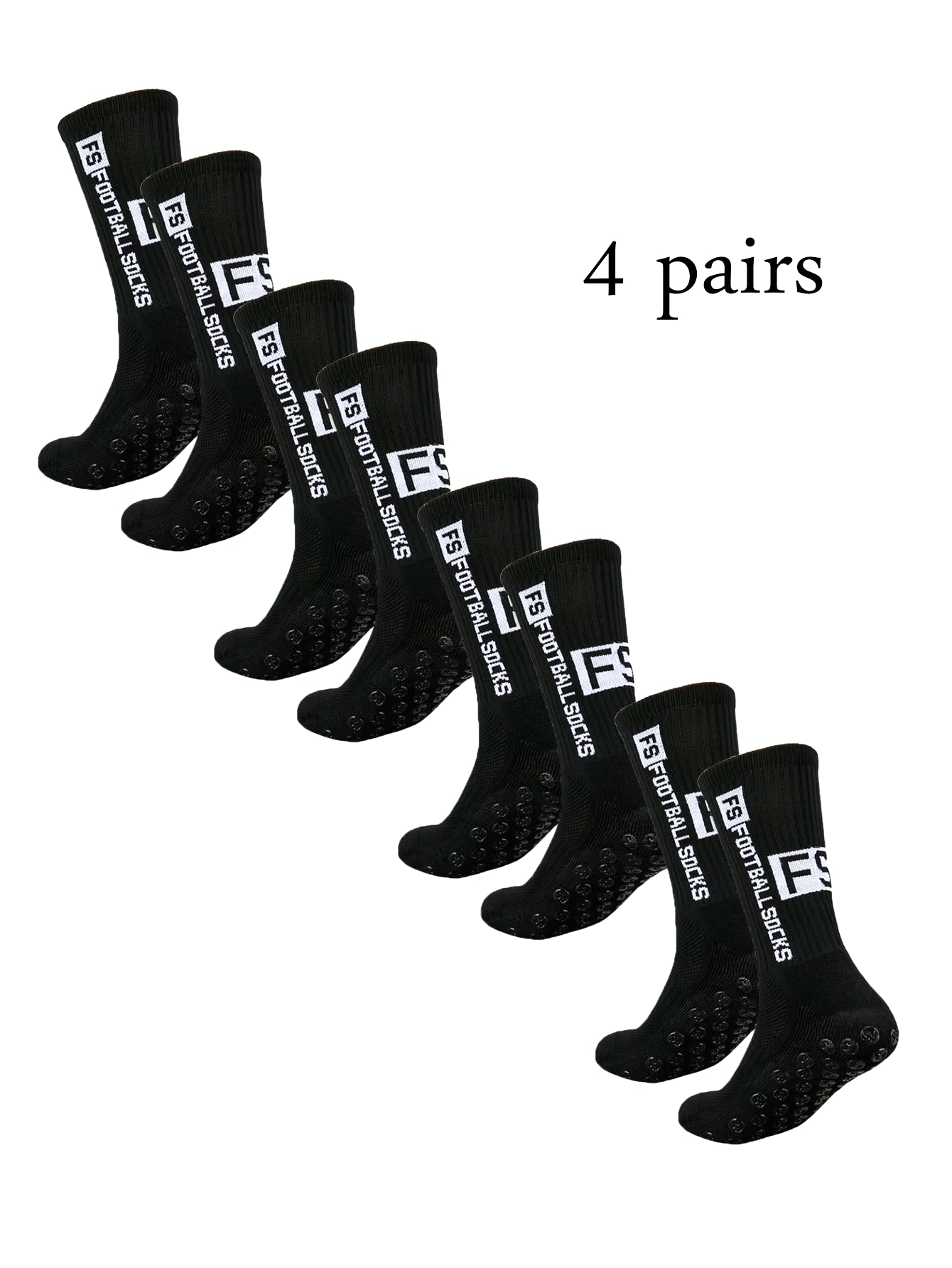 Grip Soccer Socks anti Slip Non Slip Men'S Athletic Socks for Football Basketball Sports, 4 Pair