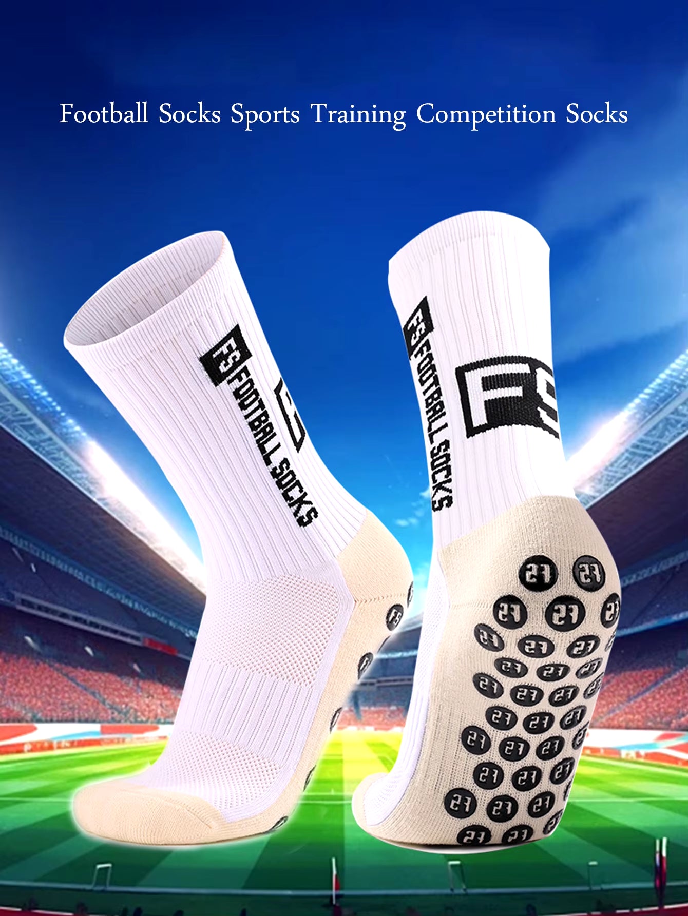 Grip Soccer Socks anti Slip Non Slip Men'S Athletic Socks for Football Basketball Sports, 4 Pair