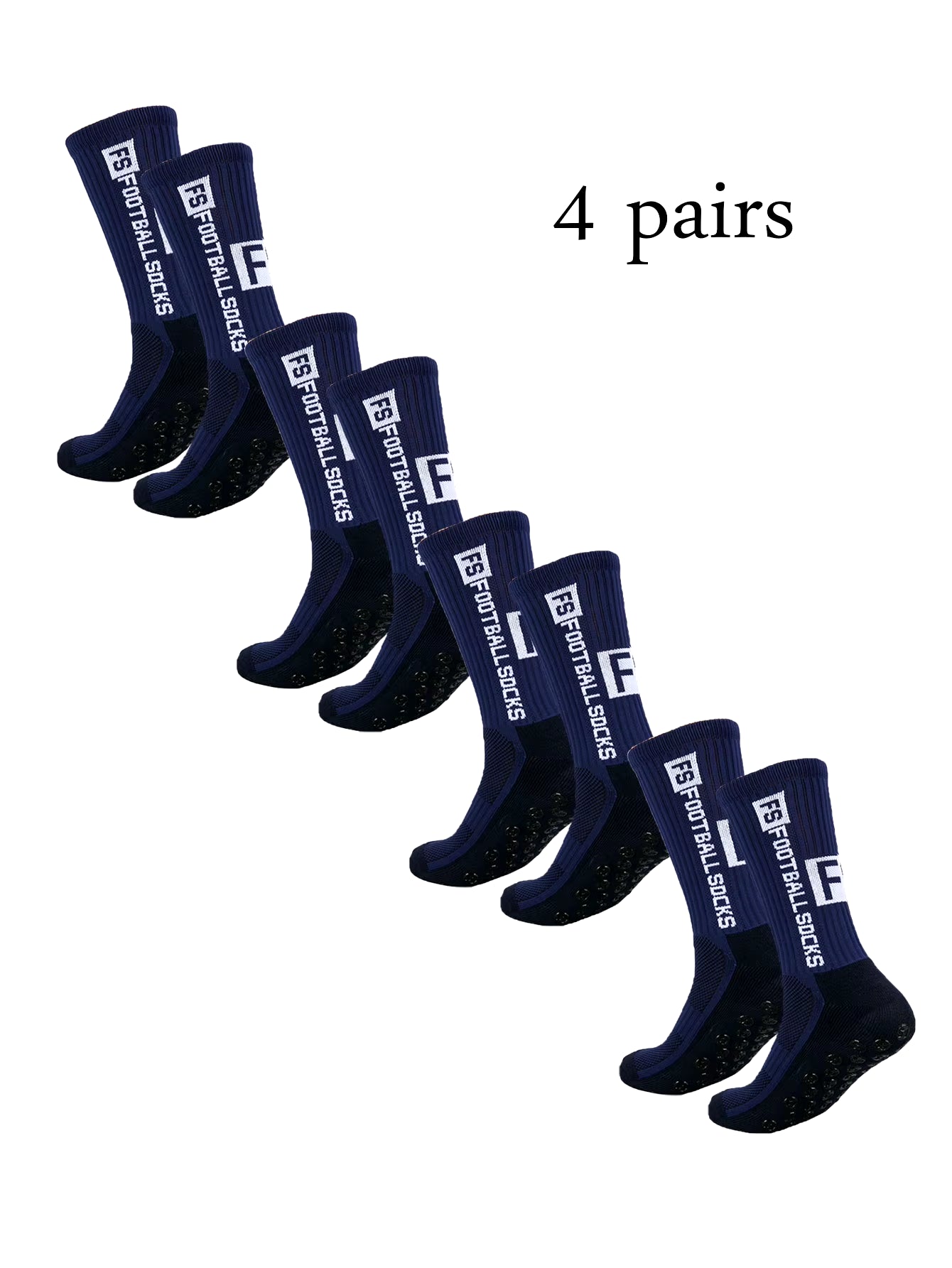 Grip Soccer Socks anti Slip Non Slip Men'S Athletic Socks for Football Basketball Sports, 4 Pair